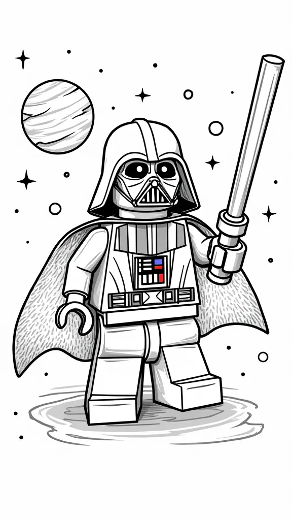 lego darth vader coloring page